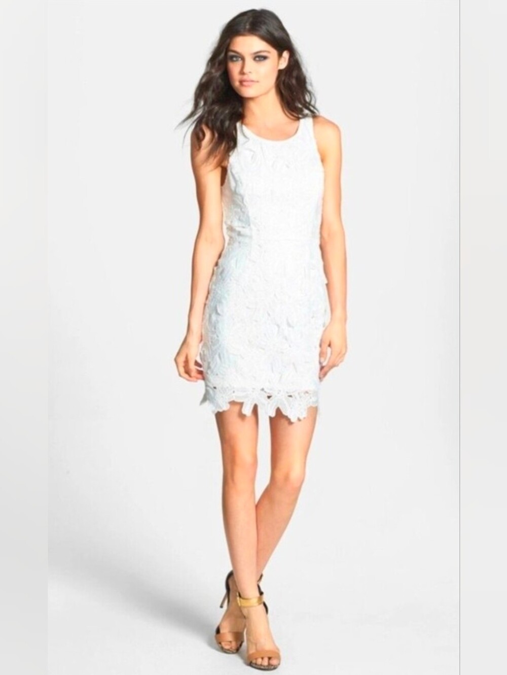 ASTR Women's White Lace Floral Whimsigoth Cottagecore Cocktail Mini Dress S